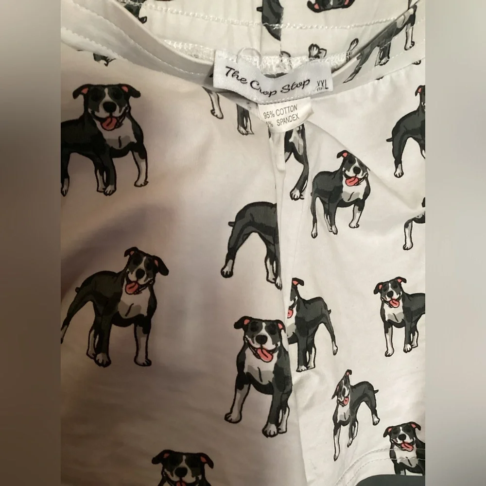 The Crop Stop Dog Pitbull Print Pull On Lightweight Sleep Shorts Womens Size XXL - Picture 2 of 3